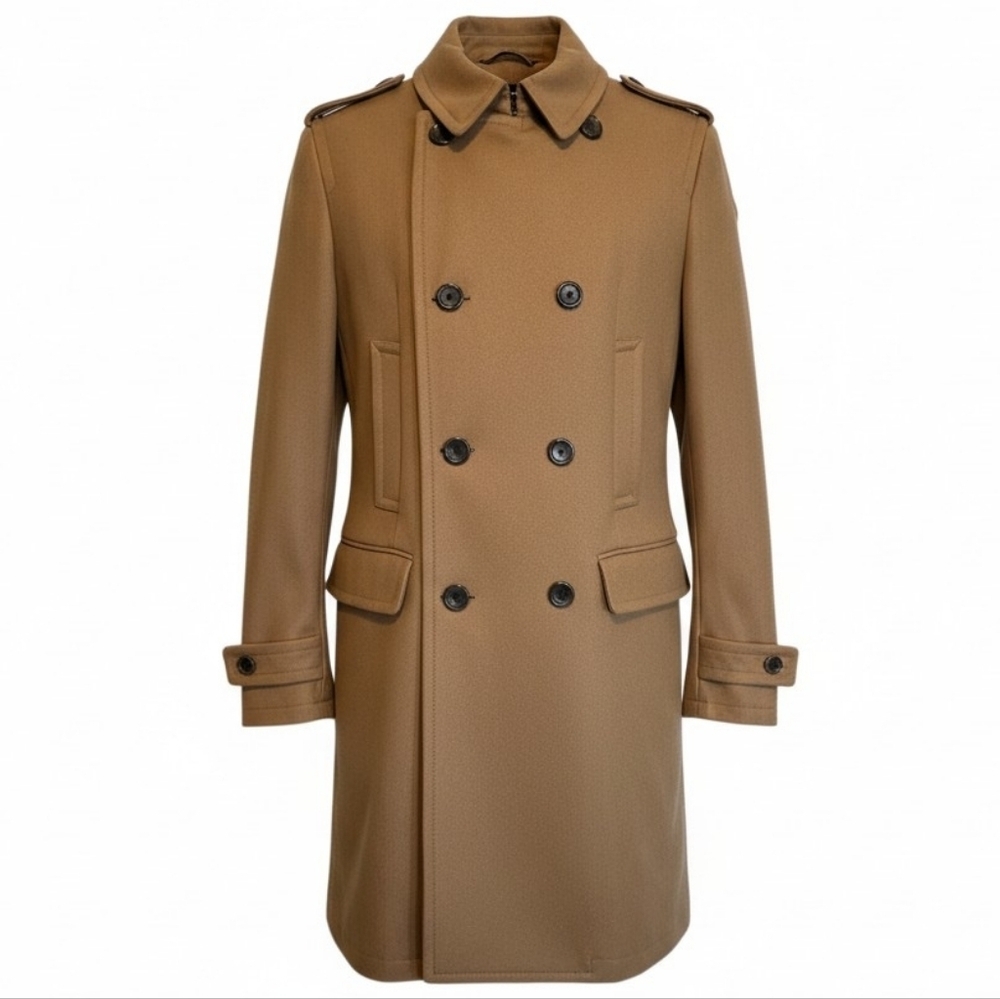 Banana Republic Italian Wool Camel Coat | Emmetex Fabric | Double Breasted Tailo - Picture 1 of 11